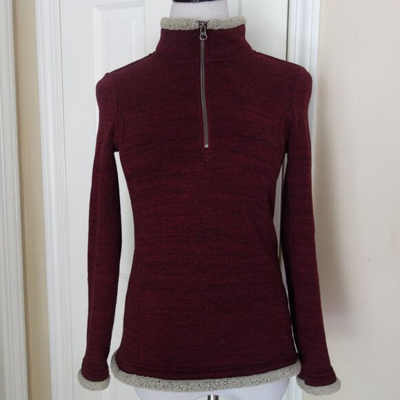 KUHL Alfpaca Fleece ¼ Zip Burgundy Pullover – Wmns XS - Picture 1 of 9
